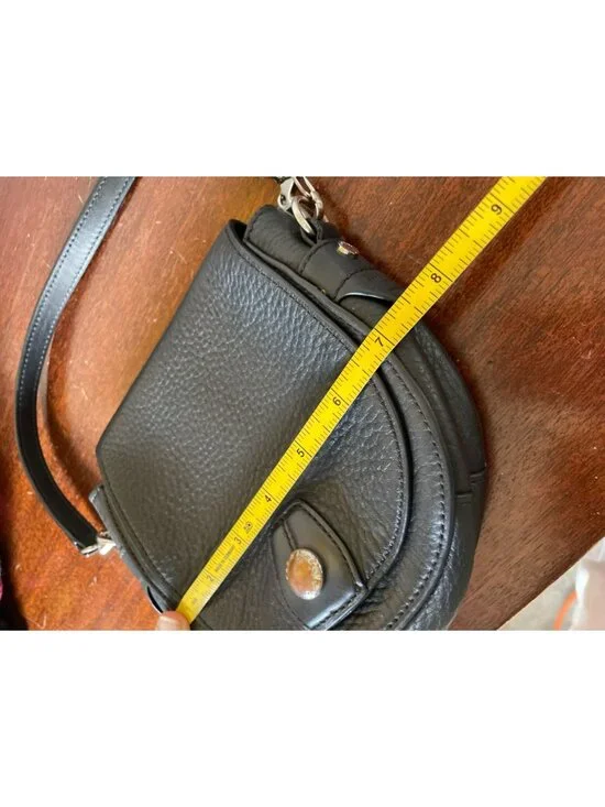 Rag & Bone Mini Flight Black Leather Crossbody Saddle Bag Boho Travel - Picture 13 of 14